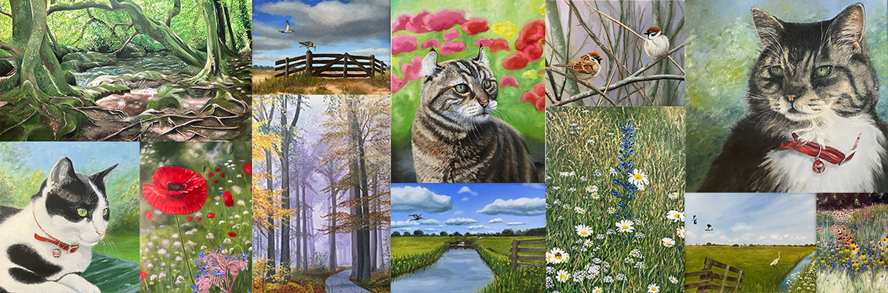 Banner met werk van Jacqueline Collou